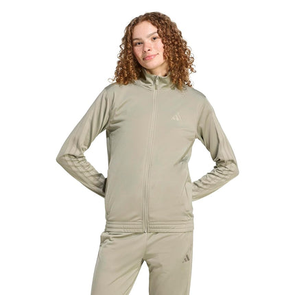 adidas Women's Tricot Track Top & Bottoms, Silver 