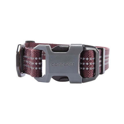 Carhartt Nylon Webbing Dog Collar, Fully Adjustable, with Durable Side Buckle, Wine Red, Size M