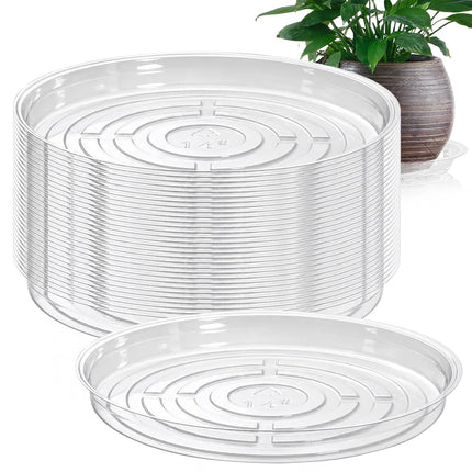 UltraOutlet 30 Pack 14 Inch Plant Saucer Clear Pla