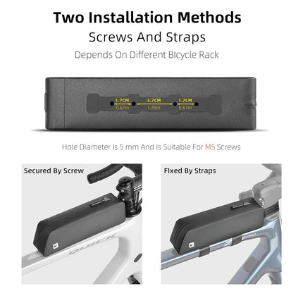 Rhinowalk Bike Top Tube Bag Bike Frame Bag with Zipper Fully Waterproof and Stable Bicycle Frame Bag Bicycle Bag Professional Cycling Accessories for Mountain Road Bike-Orange