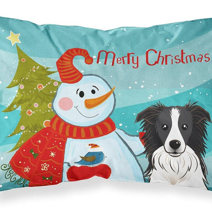 Caroline's Treasures BB1861PILLOWCASE Funda de almohada estándar de tela de hombre de nieve con Border Collie, grande, multicolor