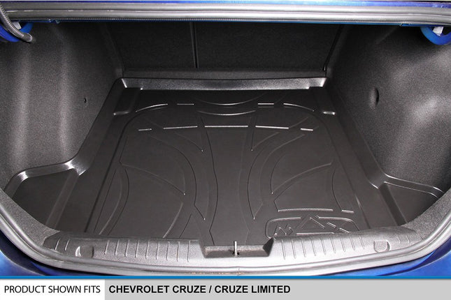 SMARTLINER All Weather Custom Fit Cargo Trunk Liner Floor Mat Black for 2011-2015 Chevrolet Cruze / 2016 Cruze Limited