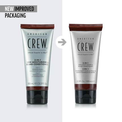 American Crew 2-In-1 Skin Moisturizer and Beard Conditioner for Men 3.3 oz Conditioner, 100 ml
