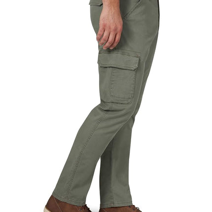 Wrangler Authentics Men's Regular Tapered Cargo Pant, Dusty Olive, 30W x 32L