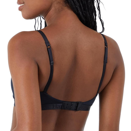Hanes Women's Originals Supersoft String Bralette, Pullover Bra, Scoop Neckline, Black, XL