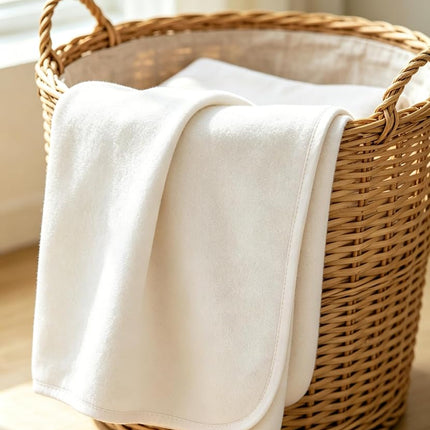 TL Care Fleece Blanket with Silk-Like Satin Trim, Soft, Warm & Cozy, White, 30" x 30" for Boys and Girls, Perfect for Baby Carrier, Stroller, Travel and Gifting