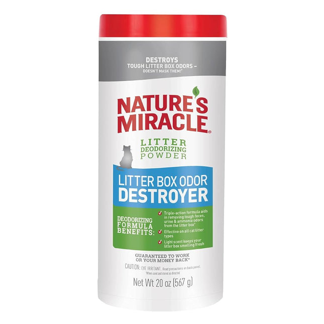 Nature's Miracle Litter Box Deodorizer, 567g, Litter Deodorizing Powder, Cat Odor Control Formula