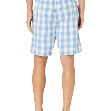 Nautica Men's Soft Woven 100% Cotton Elastic Waistband Sleep Pajama Short, Riviera Blue, Large