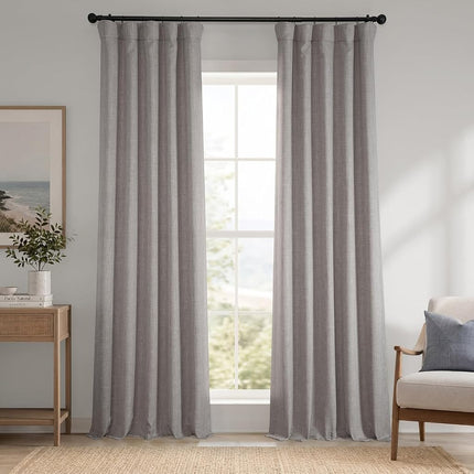 HPD Half Price Drapes Faux Linen Room Darkening Curtains - 120 Inches Long Luxury Linen Curtains for Bedroom & Living Room (1 Panel), 50W X 120L, Clay