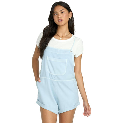 Billabong Women's Wild Pursuit Cotton Twill Blend Romper (XS-XL), Washed Chambray, X-Small