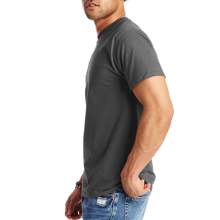 Hanes Men's T-Shirt, Beefy-t Cotton Crewneck Tee, Short-Sleeve, 1 Or 2 Pack, Tall, Smoke Gray-1 Pack, Medium