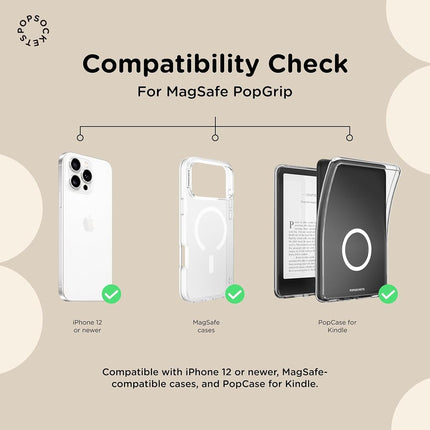 PopSockets Phone Grip for MagSafe, Magnetic Holder, Phone Stand, Black - New Essentials