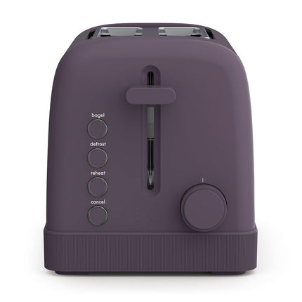 bella 2 Slice Toaster, 6 Setting Shade Control w Reheat, Cancel, Bagel & Defrost Buttons, Removable Crumb Tray, Anti Jam & Auto Shutoff, Auto Centering Guides & Cord Wrap, 900 Watt, Plum