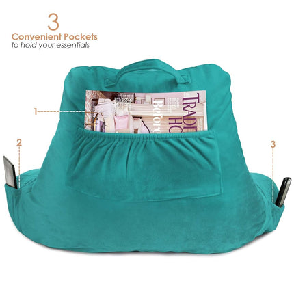 Clara Clark for Kids Teens & Adults Shredded Memory Foam TV Pillow, Teal Blue, Premium Medium