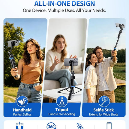 UBeesize 72” Auto Face Tracking Tripod for iPhone, MagSafe Selfie Stick with Remote, 360° Magnetic Phone Stand with Gesture Control for TikTok, Live Stream & Vlogging