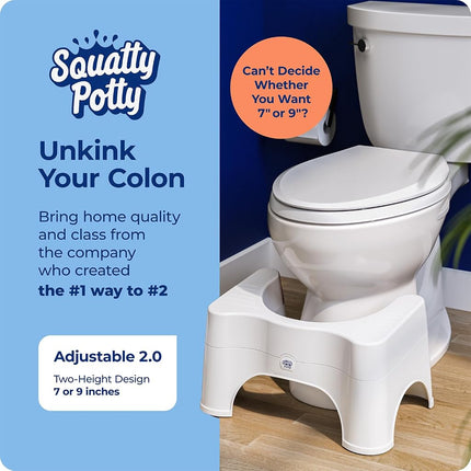 Squatty Potty Adjustable 2.0 Toilet Stool, 1.25 Kg