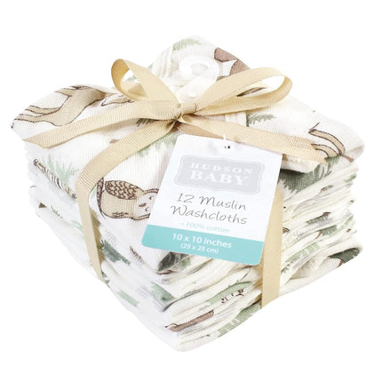 Langes de mousseline en coton unisexe Hudson Baby, motifs animaux de la forêt, taille unique