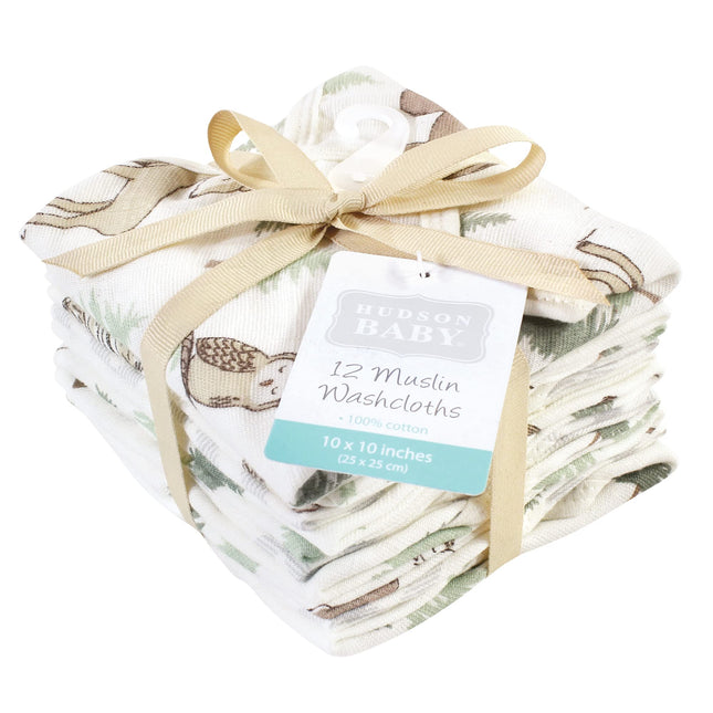 Langes de mousseline en coton unisexe Hudson Baby, motifs animaux de la forêt, taille unique