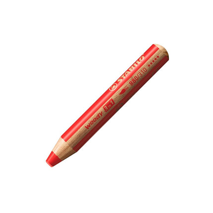STABILO Multi Talented Pencil - Woody 3 In 1 Wallet of 18 Assorted Colours + Sharpener & Paint Brush