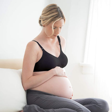 Medela Nursing T-Shirt Bra For Maternity/Breastfeeding, Black, Medium