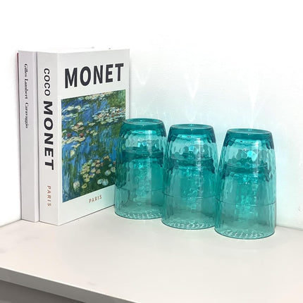Yanglonghui 26-Ounce Plastic Tumblers (Set of 6), Reusable Plastic Mugs, BPA-Free Acrylic to Drink Mugs, Shatter Resistant, Textured Interior, Dishwasher Safe (Cyan, 15 Ounce)
