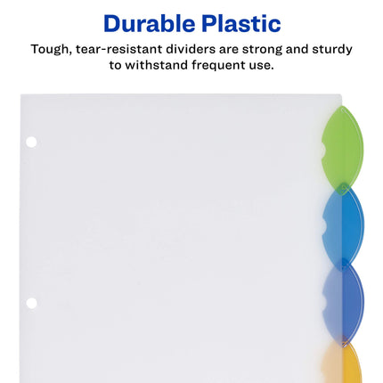 Avery Insertable Style Edge Plastic Dividers, 5 Multicolor Tabs, Case Pack of 24 (11200)