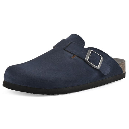 WHITE MOUNTAIN Women's Bari Comfort-Molded Clogs, Navy/Suede, 9
