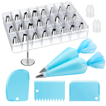 Kootek 32-Piece Piping Bags and Tips Set with 24 I
