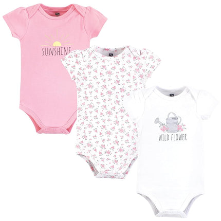Hudson Baby Lot de bodys en coton unisexe pour bébé, motif jardin de fleurs sauvages, 6-9 mois