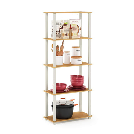 Furinno TURN-S-TUBE Book Shelf, 5-Tier Toolless St