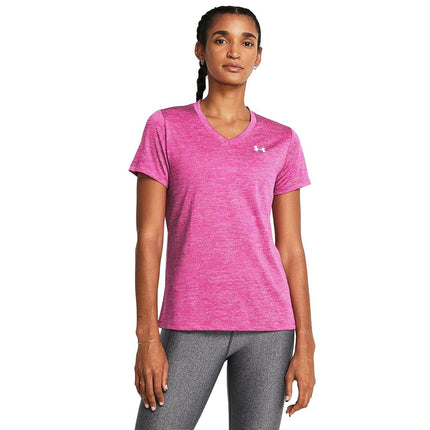 Under Armour Womens Tech Twist V-Neck T-Shirt Pink S