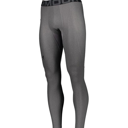 Under Armour Men's Standard HeatGear Leggings, Carbon Heather (090)/White, Large Tall