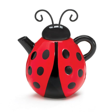 Burton Lucky Ladybug Shaped Teapot, Red, 19 Oz, Ce