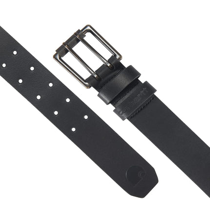Carhartt Logo Belt 2217, Craftsman Leather Double Prong (Black), 44