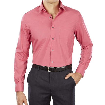 Van Heusen Men's Poplin Fitted Solid Point Collar 