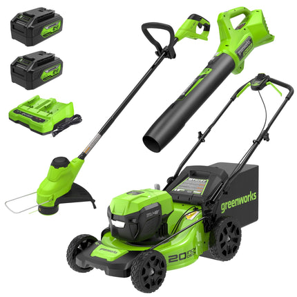 Greenworks 48V (2x24V) 20" Brushless Mower+12" Str