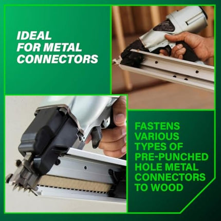 Metabo HPT Metal Connector Nailer | Pro Preferred Brand of Pneumatic Nailers | 36 Degree Short Magazine | Accepts 1-1/2-Inch to 2-1/2 Nails | Ideal for Fastening Metal Connectors to Wood | NR65AK2S