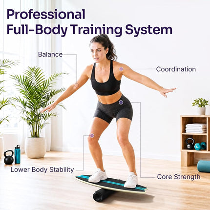 Sportneer Balance Board 7 Modes w/Adjustable Stoppers Roller&Balance Ball