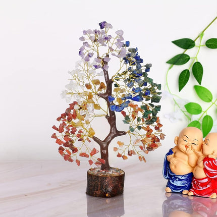 Chakra Tree of Life - Crystal Tree for Positive Energy - Seven Chakra Tree - 7 Chakra Tree, Money Tree, Feng Shui Decor, Chakra Stones, Crystals and Healing Stones, Premium Meditation Accessories