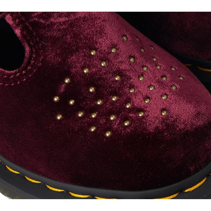 Dr. Martens Women's Vegan 8065 Mary Jane Flat, Cherry Red Velvet, 5