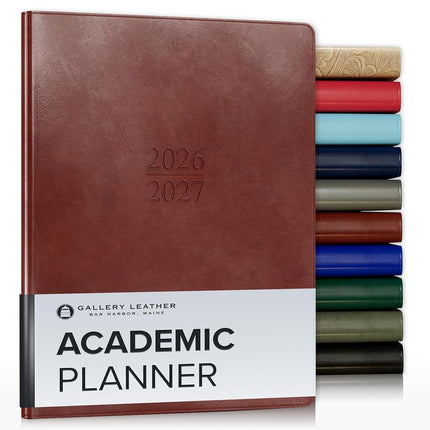 Gallery Leather Academic Planner 2027 Acadia Tan
