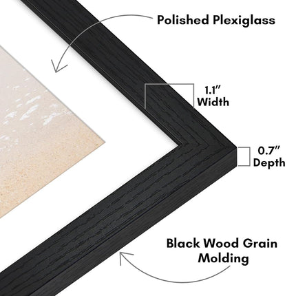 Americanflat 24x34 Poster Frame - Matted to 20x30 - Engineered Wood - Black