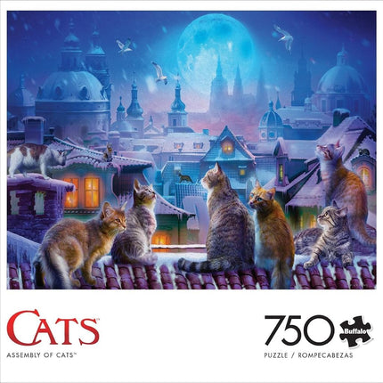 Buffalo Games - Assembly of Cats - 750 Piece Jigsaw Puzzle for Adults Challenging Puzzle Perfect for Game Nights - Finished Size 24.00 x 18.00