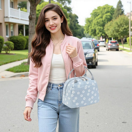 Bluboon Lunch Bag for Women Men Cute Corduroy Lunch Tote Bags Reusable Insulated Lunch Box Large Capacity Reusable Insulated Cooler for Work Picnic or Travel