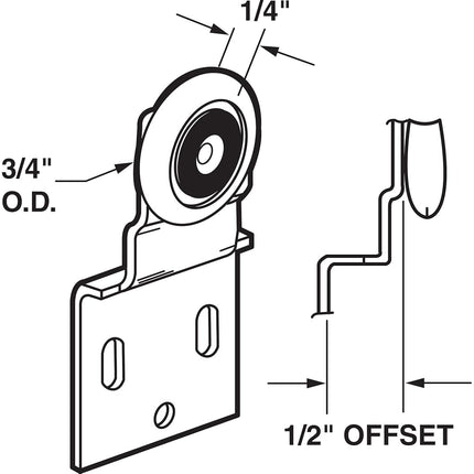 PRIME-LINE N 6517 Door Roller Assembly, Mill