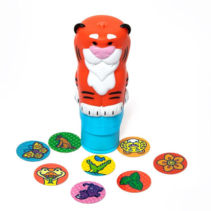 Melissa & Doug Sticker WOW Tiger Bundle: 24-Page Activity Pad, Sticker Stamper, 500 Stickers, Arts and Crafts Fidget Toy Collectible Character