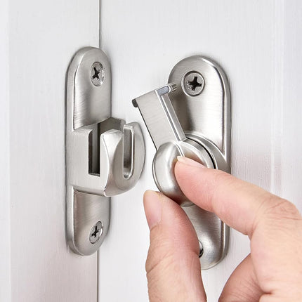 4 Packs Silvery 90/180 Degree Barn Door Latches,Fl