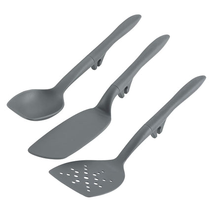 Rachael Ray – Ensemble de 3 spatules et cuillères de cuisine, outils et gadgets (gris)