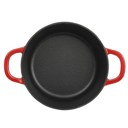 Crock Pot Artisan 3-Quart Round Cast Iron Dutch Oven With Oven Safe Borasilicate Lid - Red