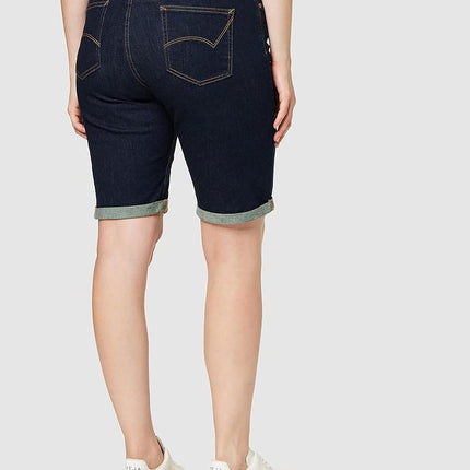Dickies Womens Perfect Shape Denim Bermuda Shorts, 16, Rinsed Indigo Blue